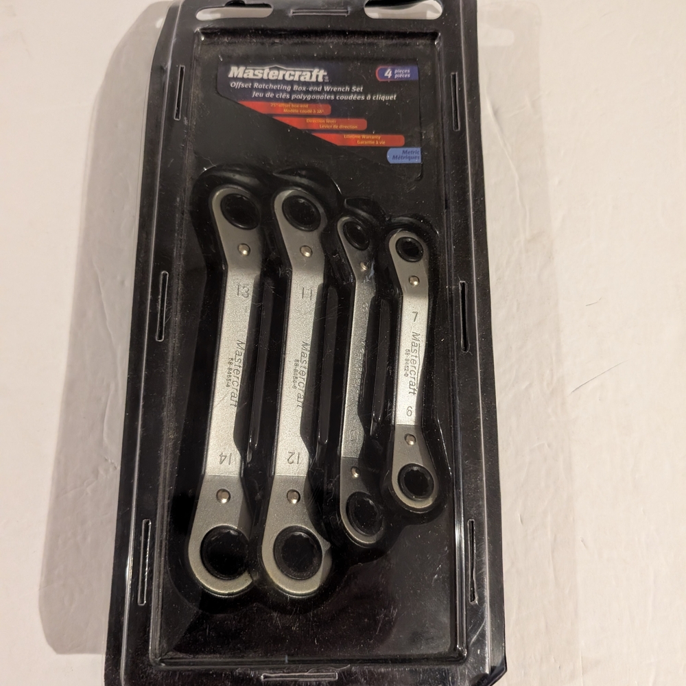 Mastercraft Offset Ratcheting Box-end Wrench Set Metric 4 Pieces